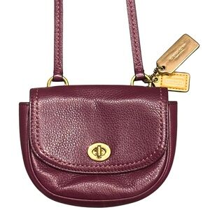 Coach Oxblood Small Leather Crossbody Bag
